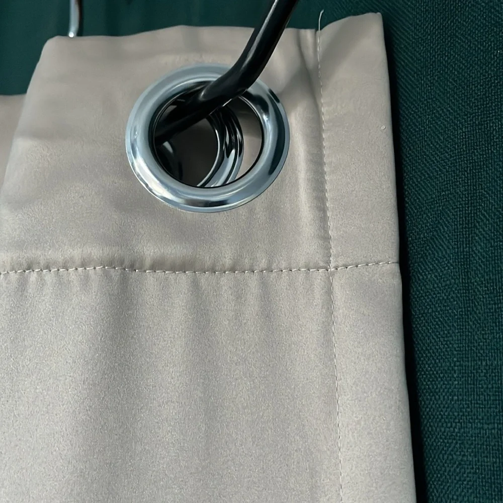 Liz Claiborne pair of Tan Curtains with Metal Grommets